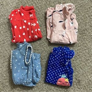 Bundle of 4 Newborn girl rompers